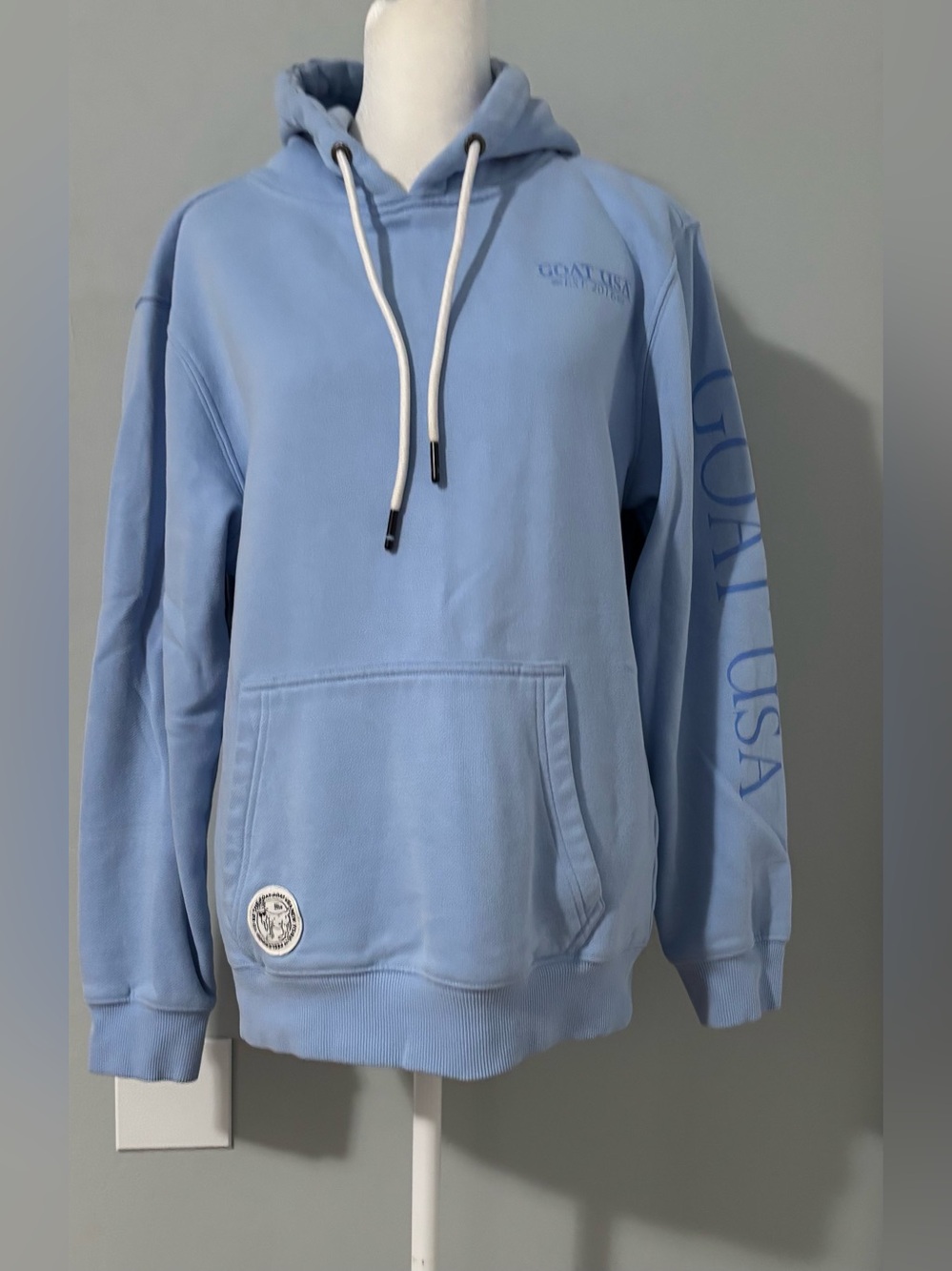GOAT USA Lexington Hooded Sweatshirt Light Blue Mens Hoodie Size XS